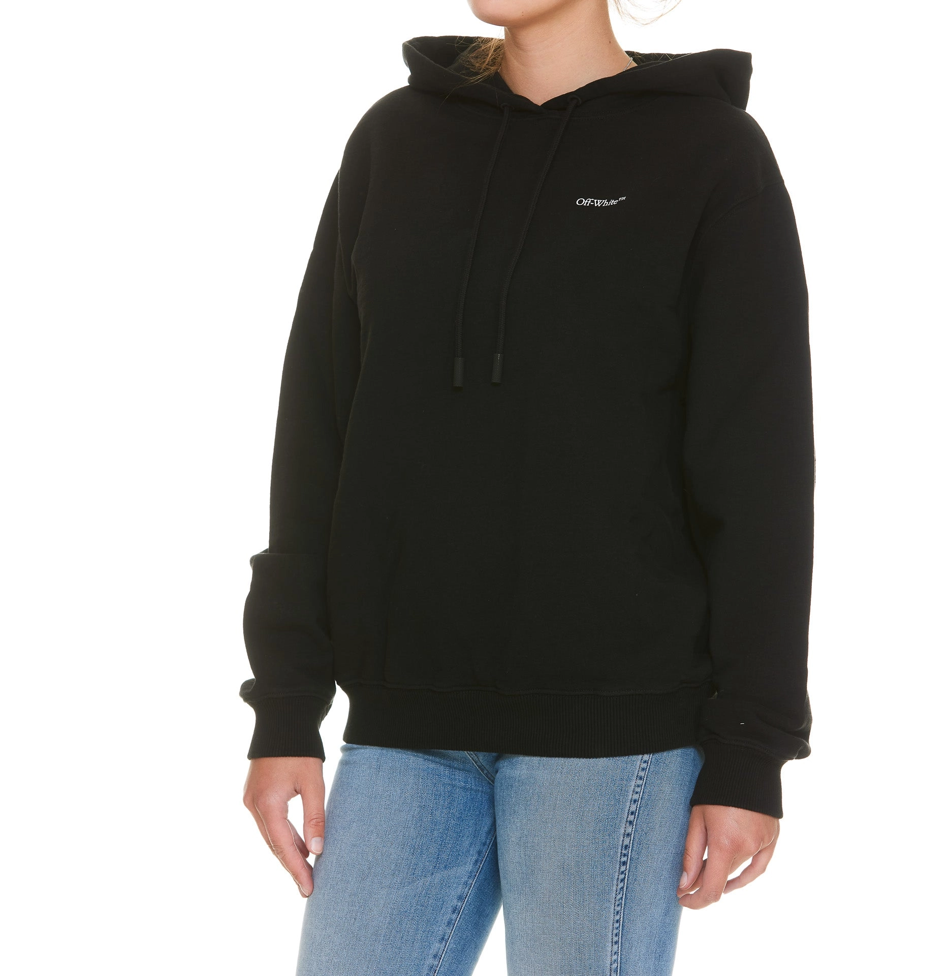 Off-White Logo Printed Long-Sleeved Hoodie