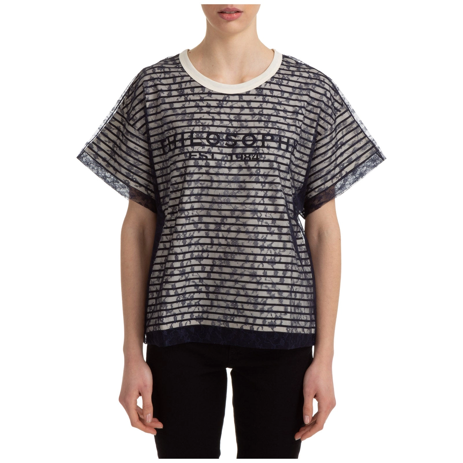 Philosophy Di Lorenzo Serafini Striped Crewneck T-Shirt