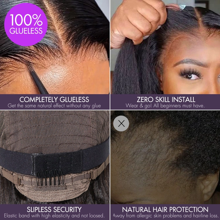 PreMax Wigs - Chic & Natural Layered Bob Wig Ear-to-Ear Wide T Lace Glueless Human Hair Wig Pre-Cut Lace