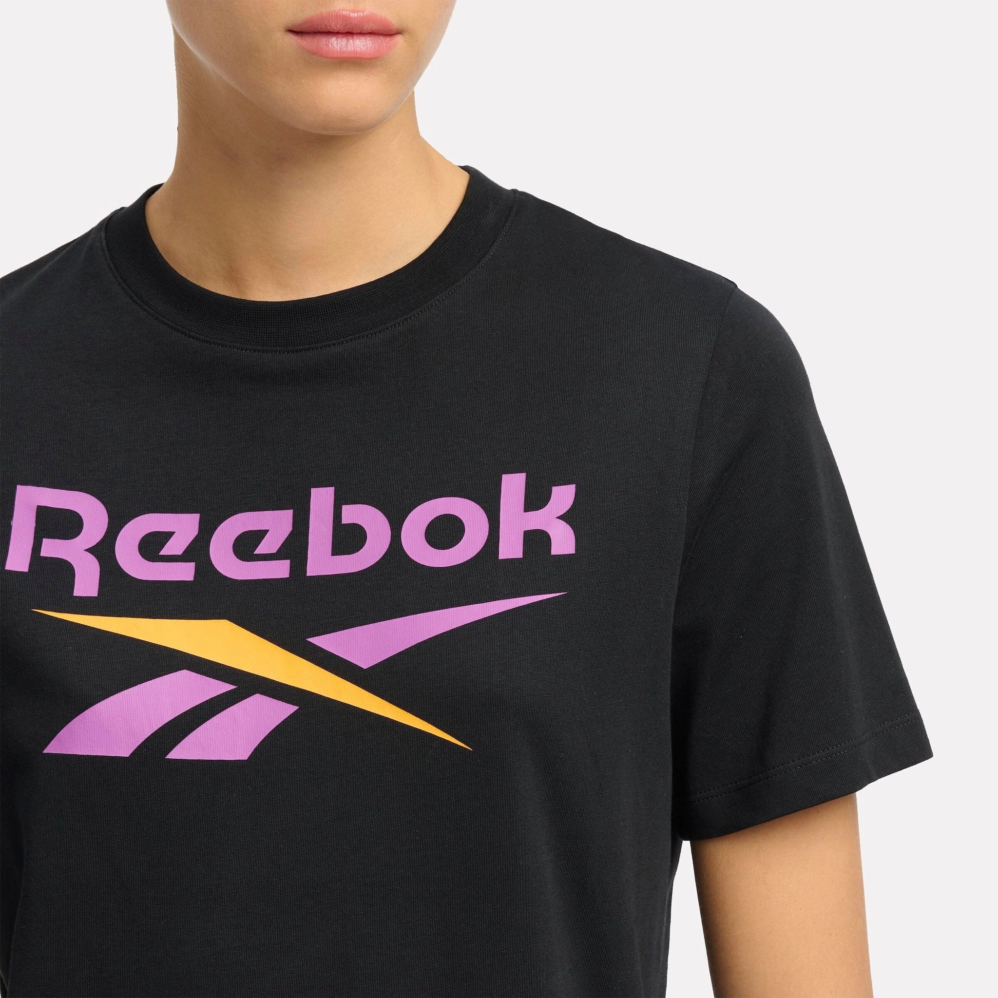 Reebok Identity Big Logo Tee Black/Purple/Electric Amber