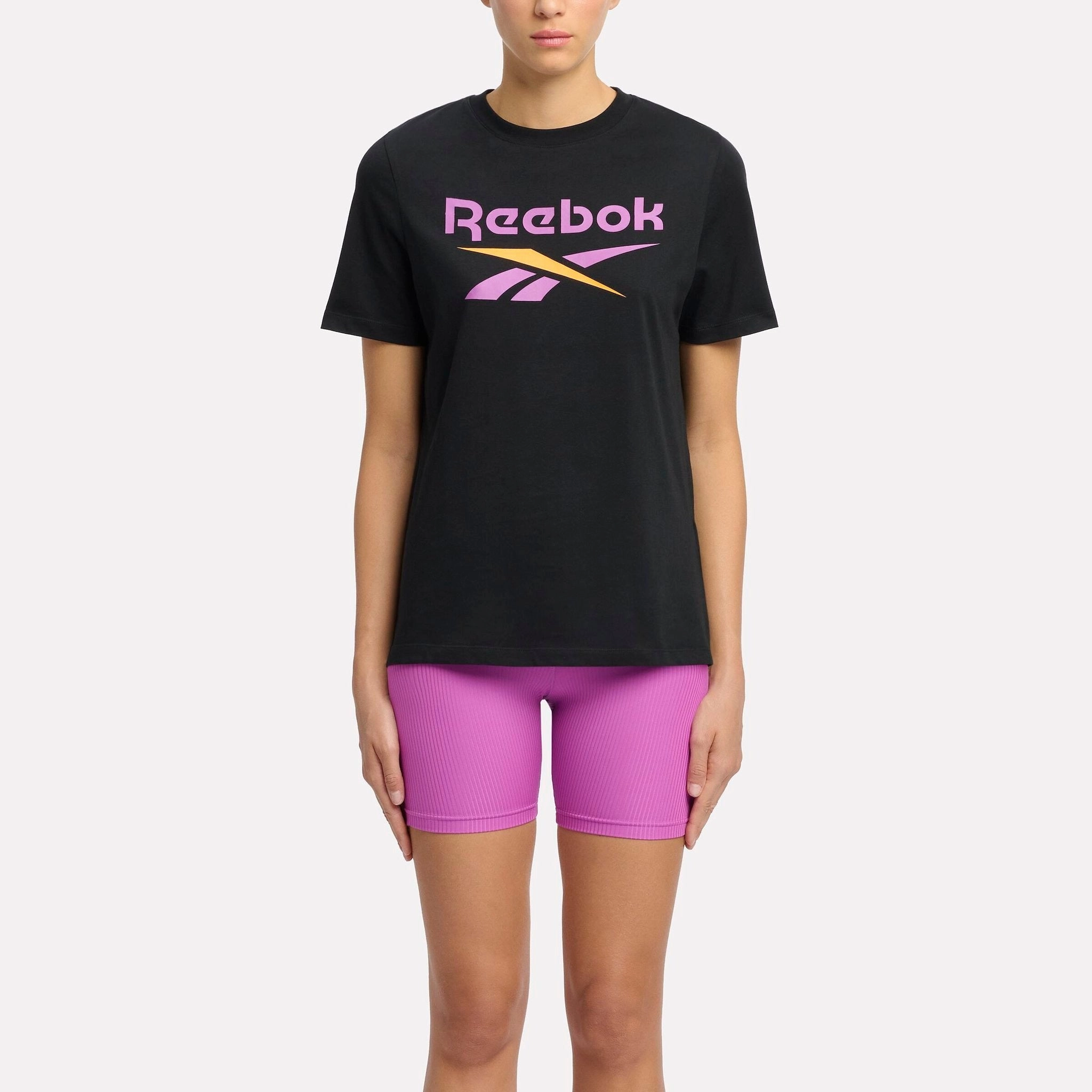 Reebok Identity Big Logo Tee Black/Purple/Electric Amber