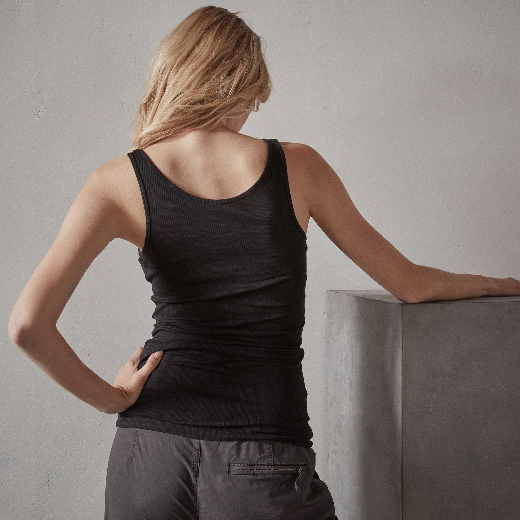 Ribbed Daily Tank - Black