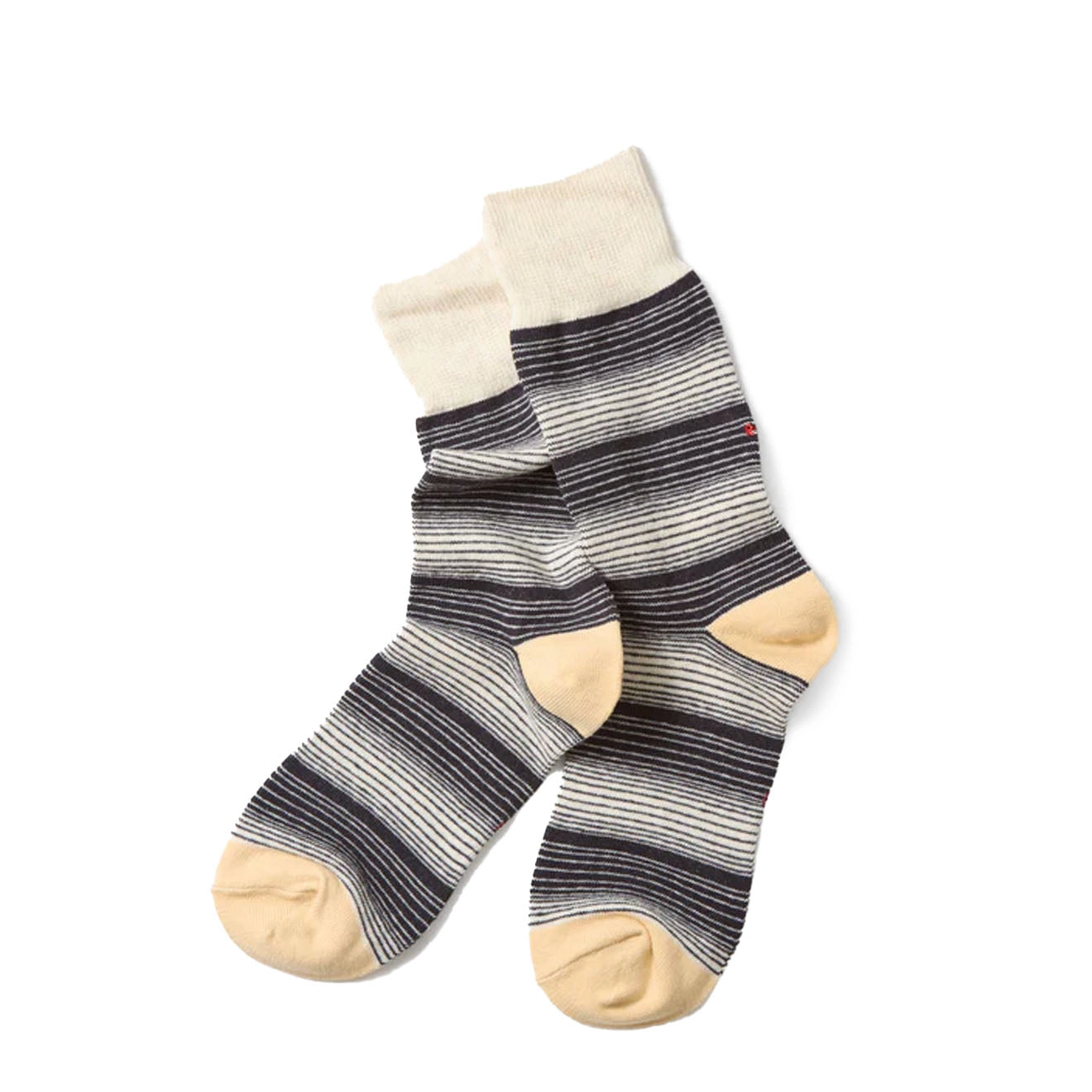 Rototo Multi Stripe Sock Charcoal