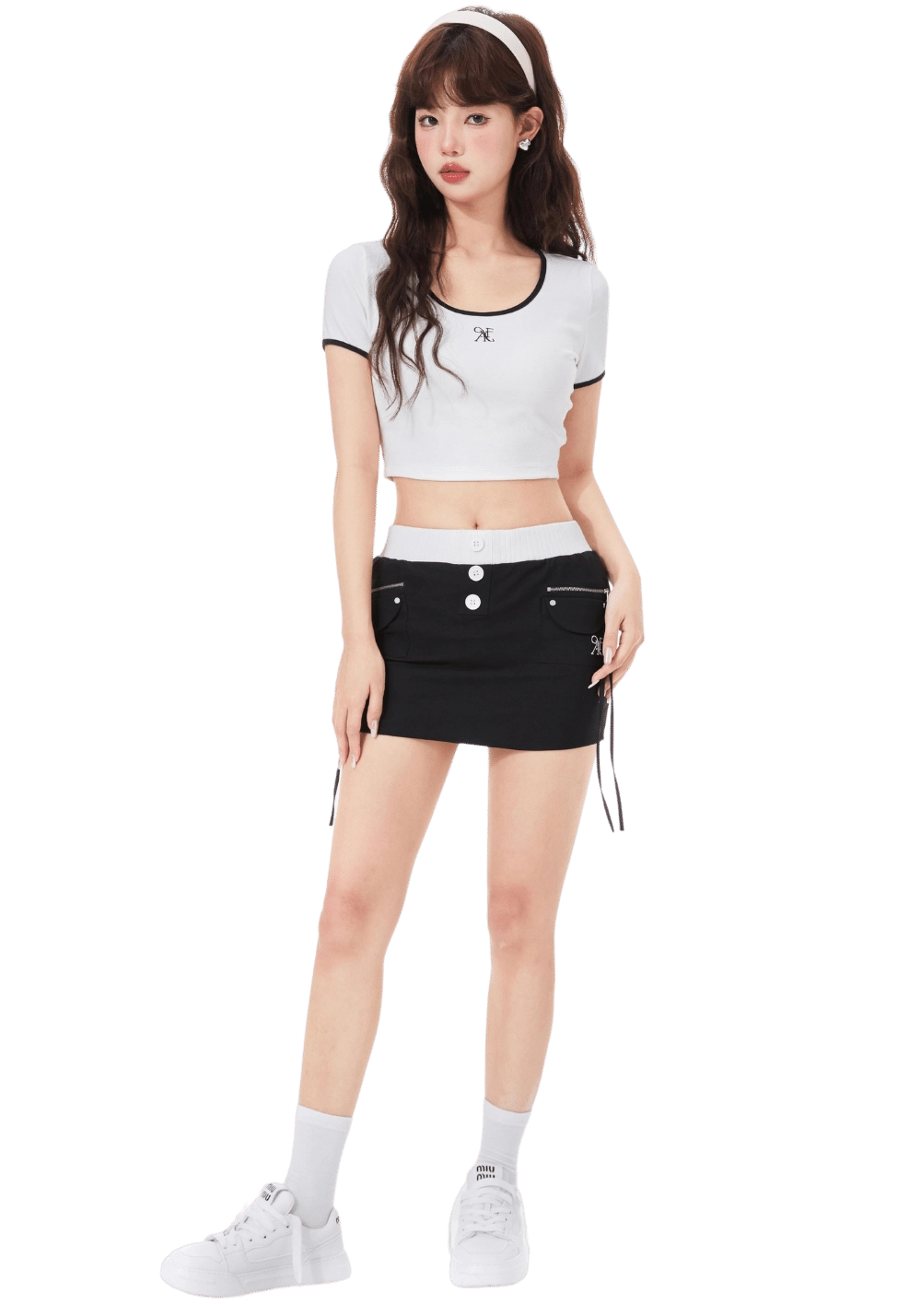 Short Cropped U-Neck T-Shirt