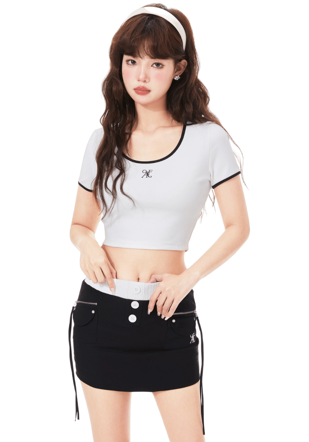 Short Cropped U-Neck T-Shirt