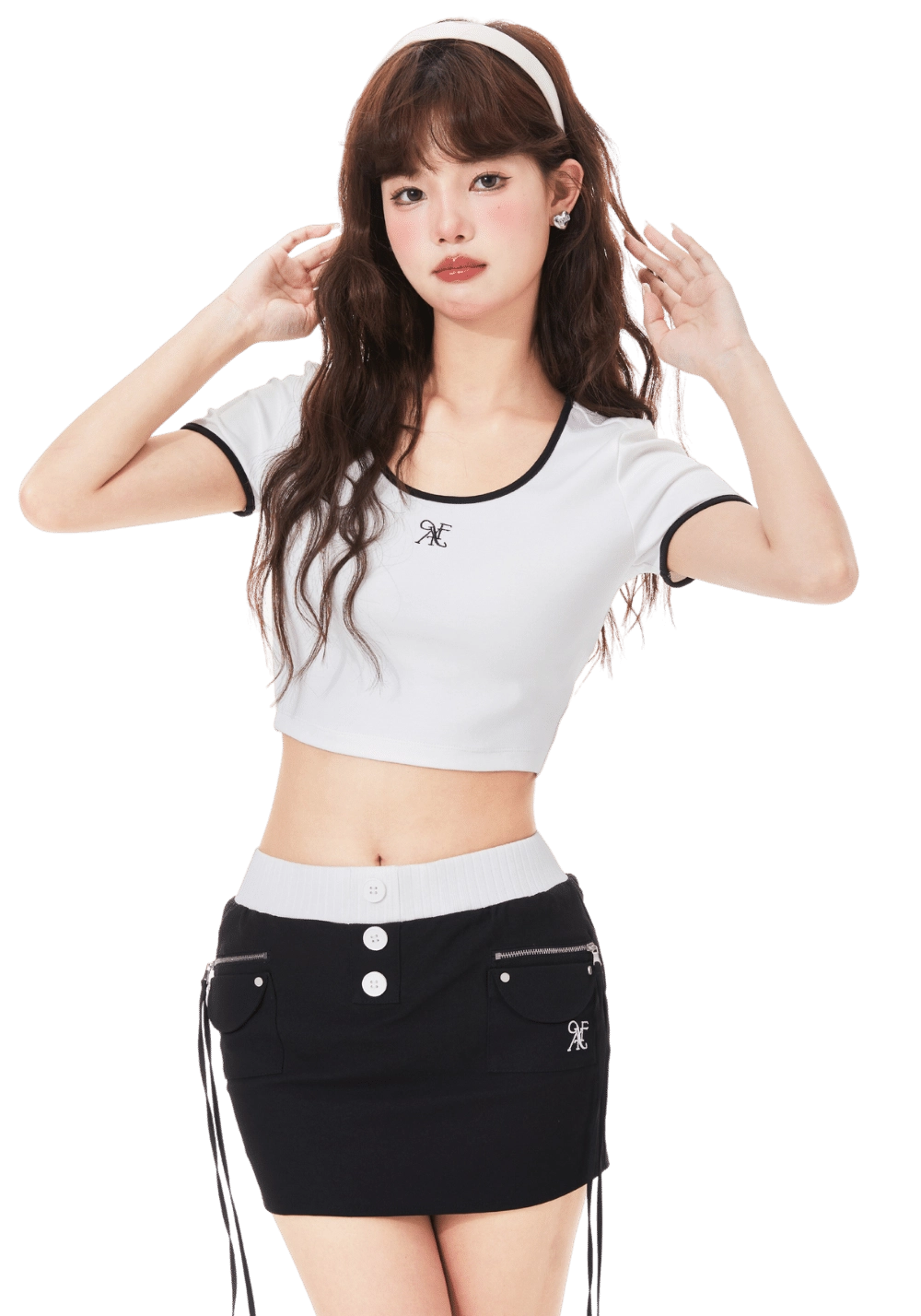 Short Cropped U-Neck T-Shirt