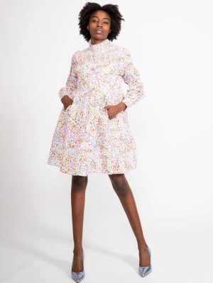 Short White Floral Dress
