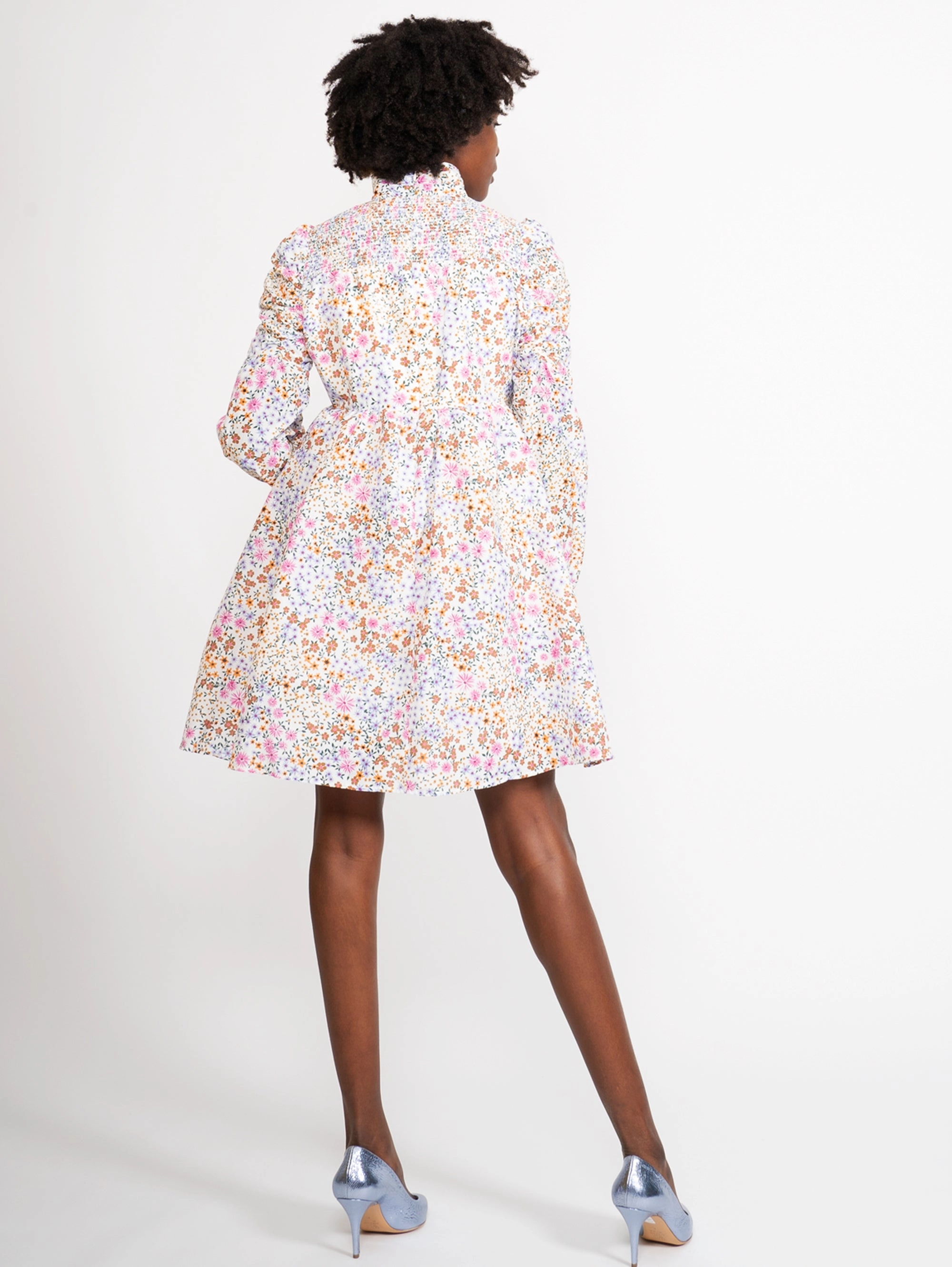 Short White Floral Dress