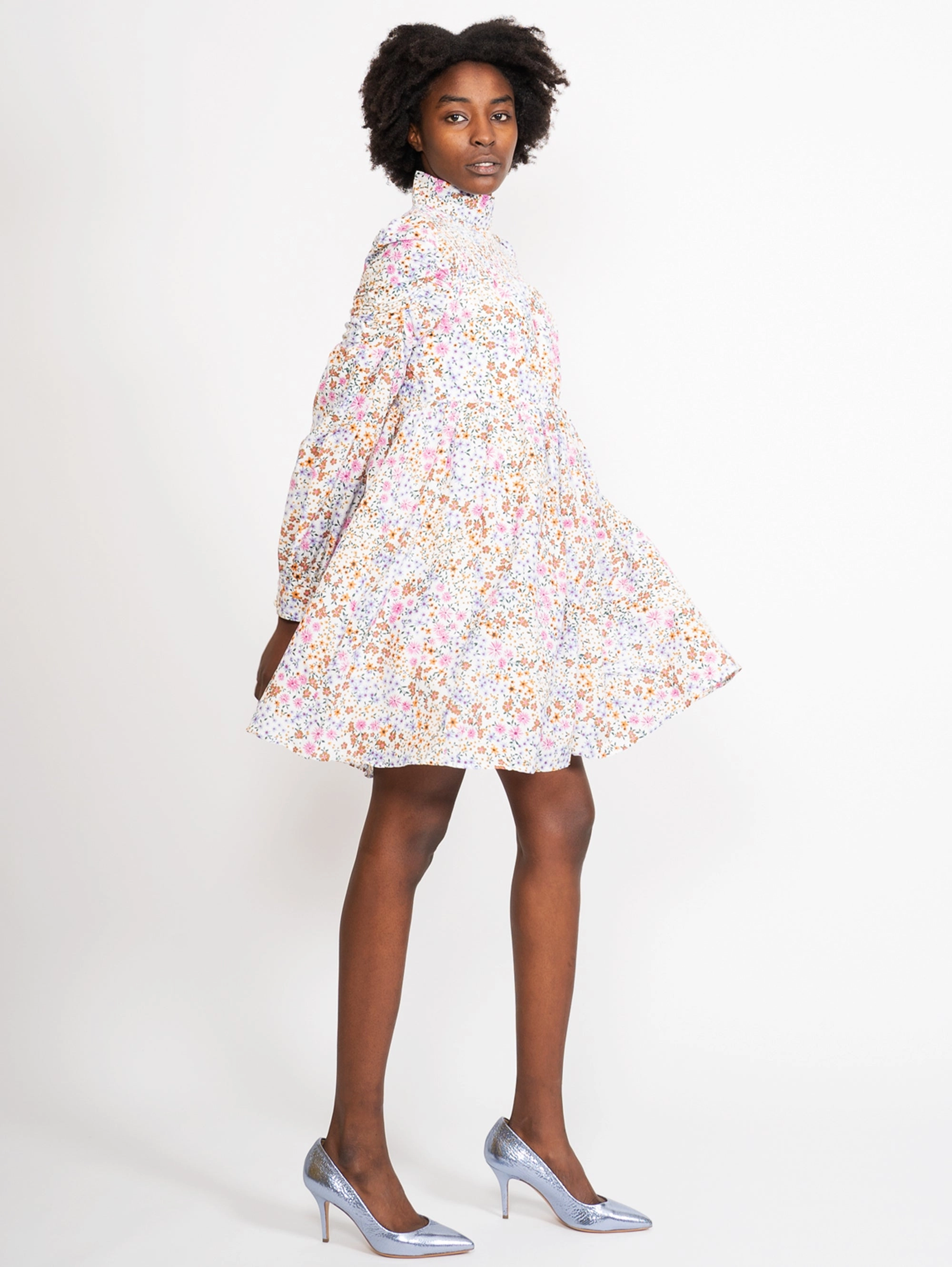 Short White Floral Dress