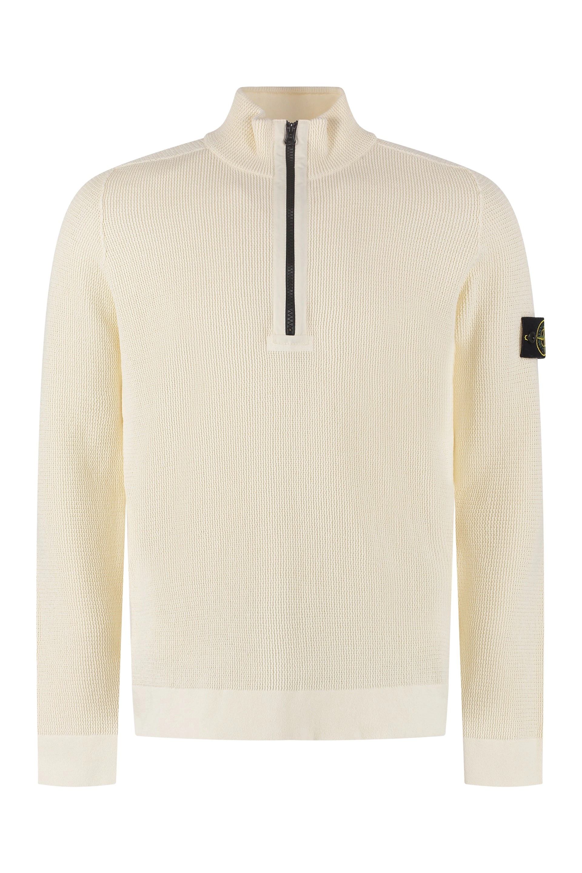 Stone Island Compass Logo Patch Half-Zip Sweateshirt