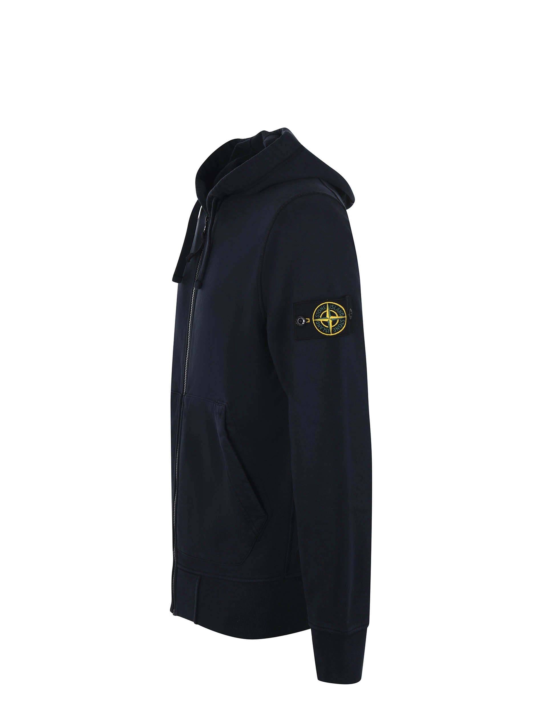 Stone Island Logo Patch Zipped Hoodie