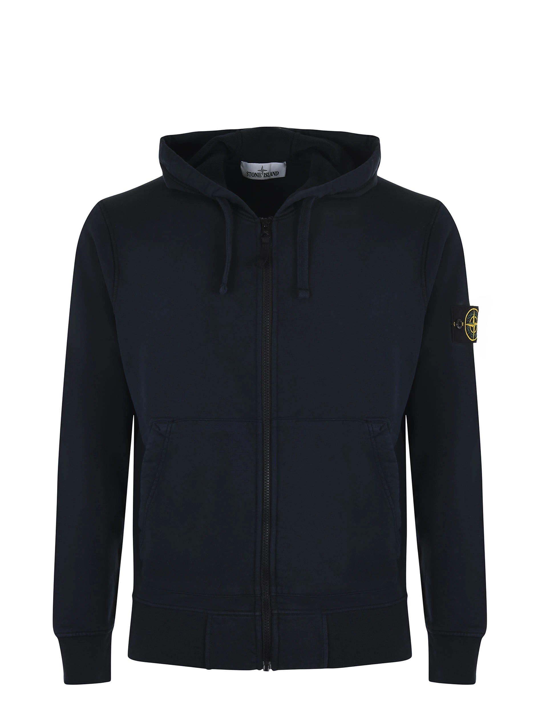 Stone Island Logo Patch Zipped Hoodie