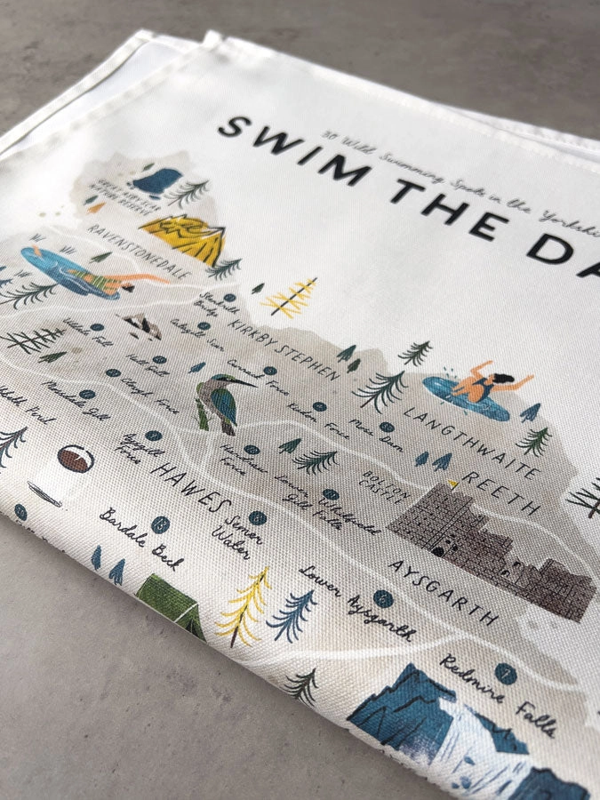 Swim In The Dales Tea Towel