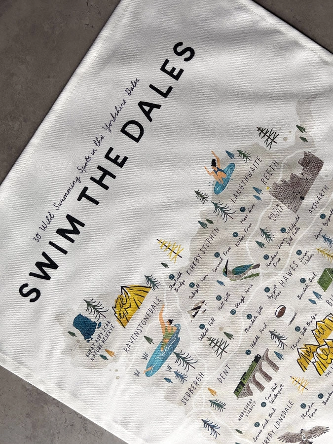 Swim In The Dales Tea Towel