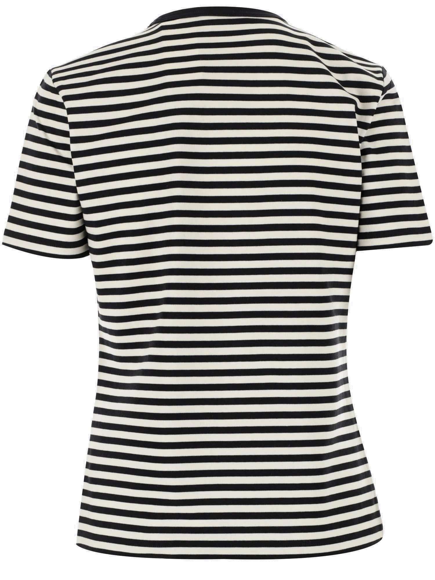Tory Burch Double T Crewneck Striped T-Shirt