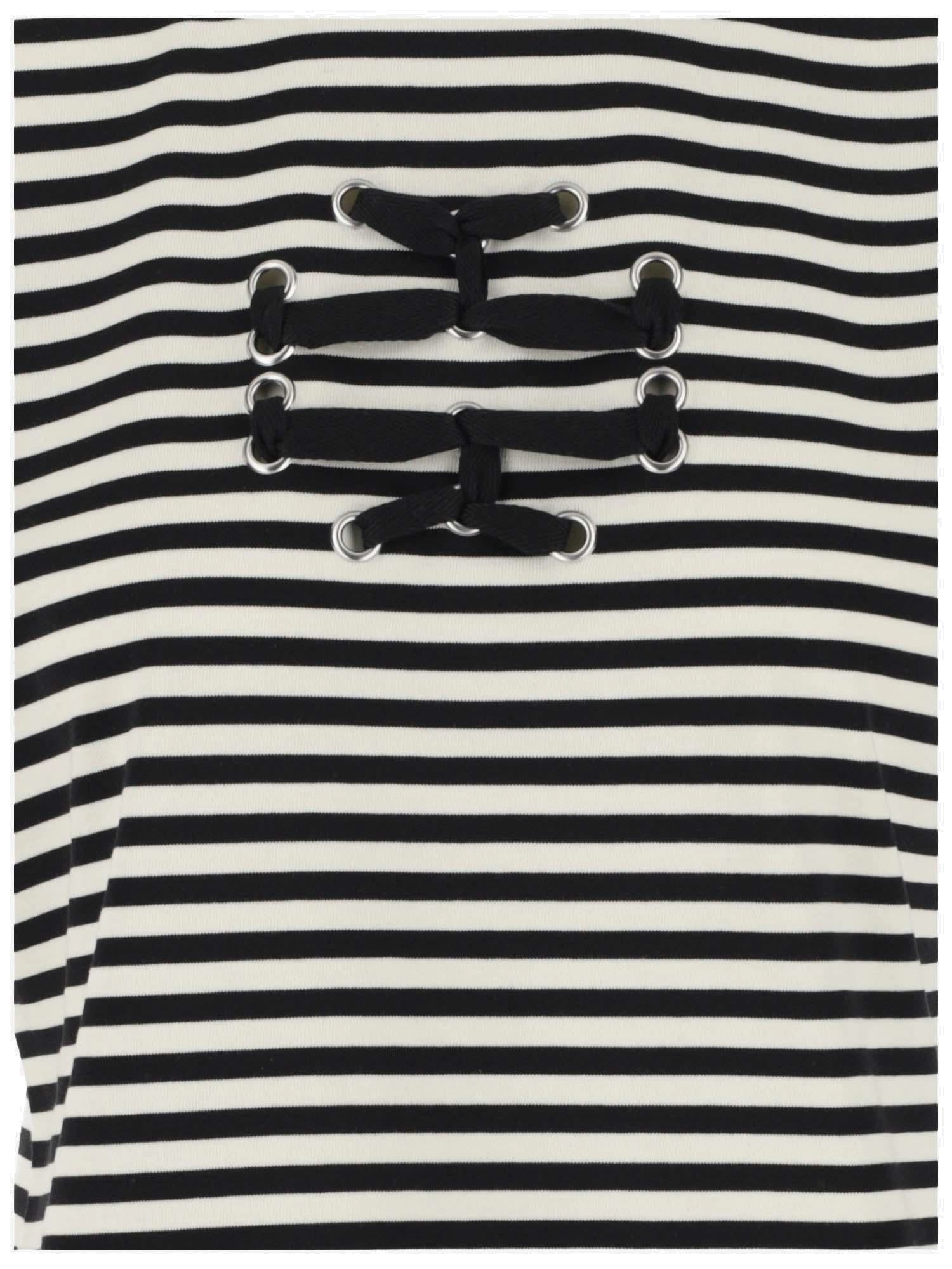 Tory Burch Double T Crewneck Striped T-Shirt