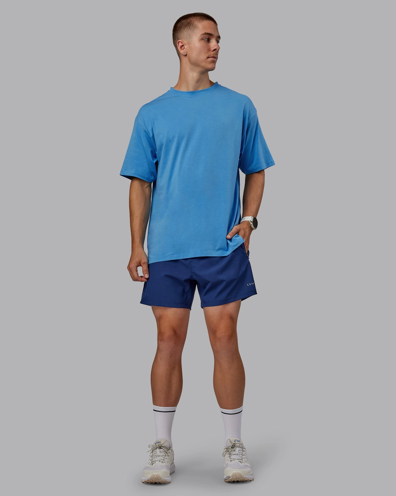 Unisex PimaFLX Tee Oversize - Azure Blue