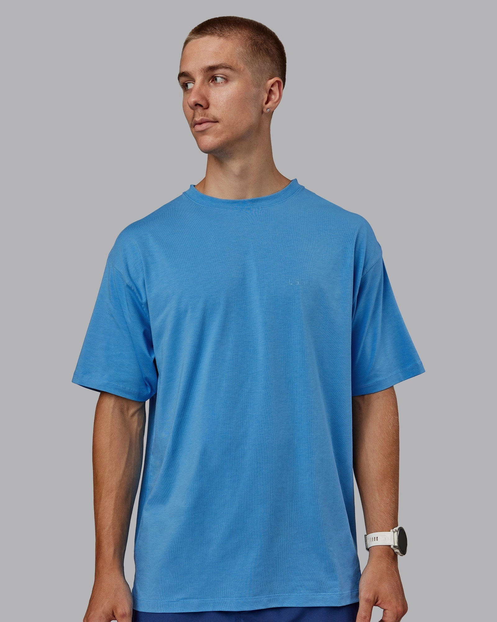 Unisex PimaFLX Tee Oversize - Azure Blue