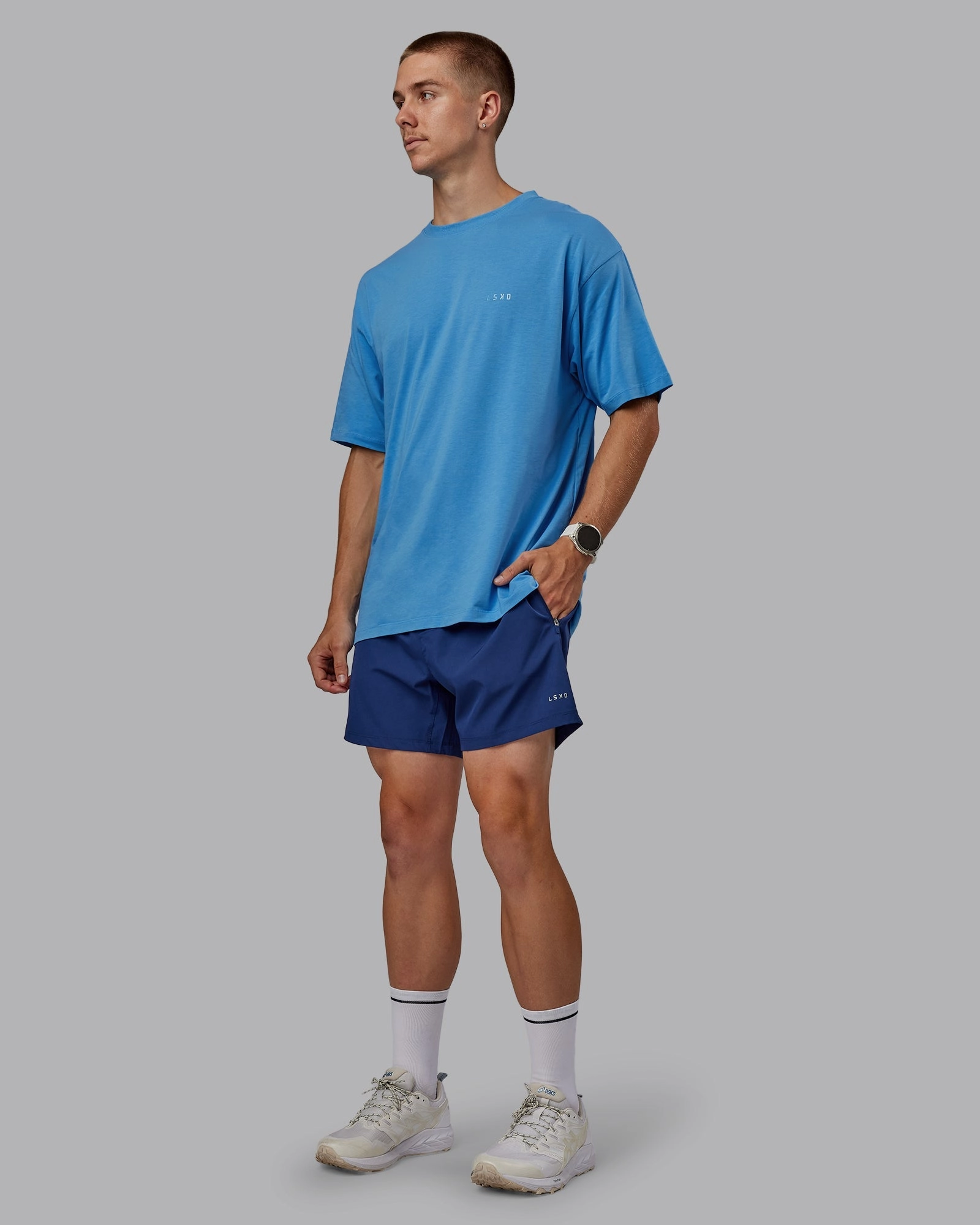 Unisex PimaFLX Tee Oversize - Azure Blue