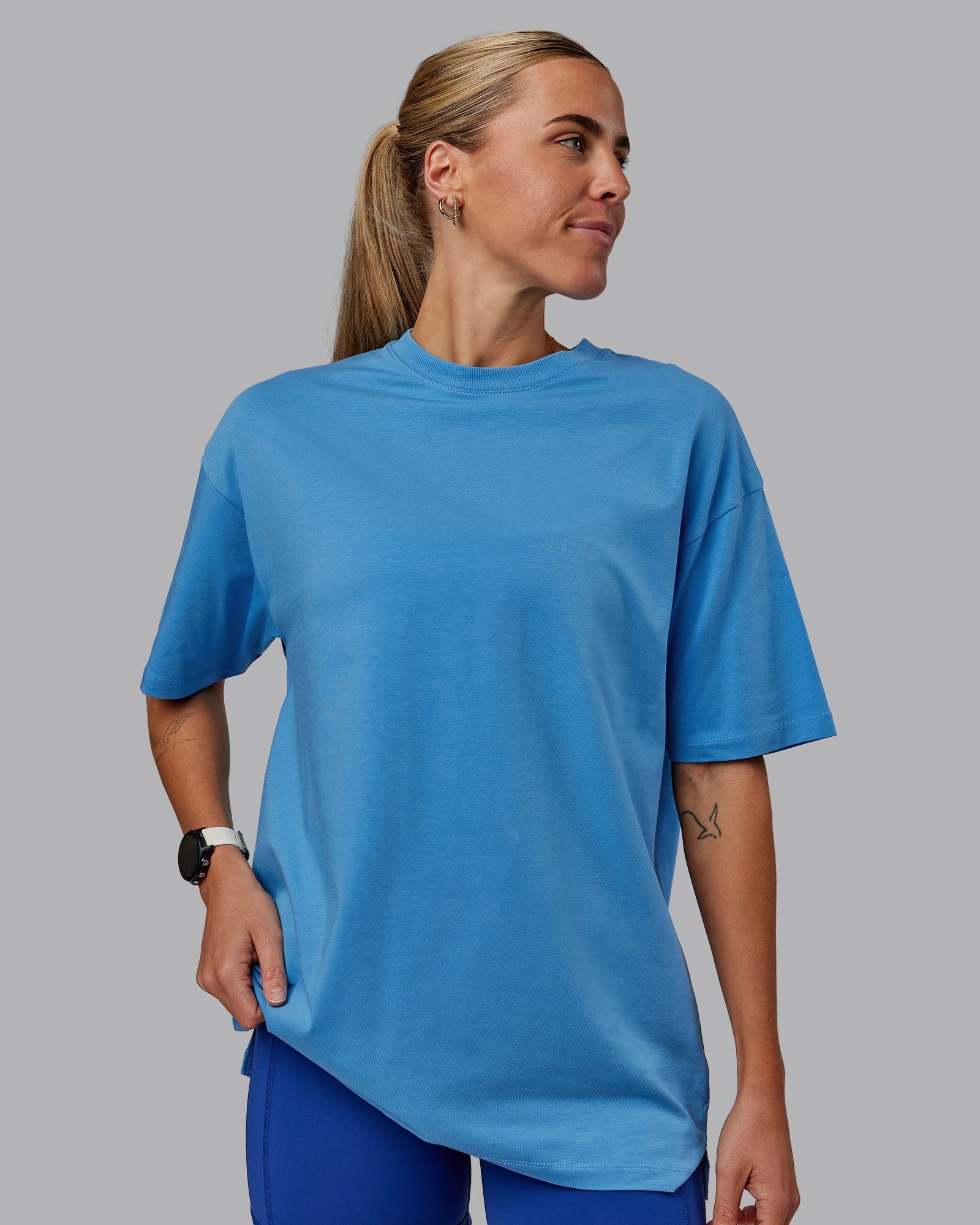 Unisex PimaFLX Tee Oversize - Azure Blue