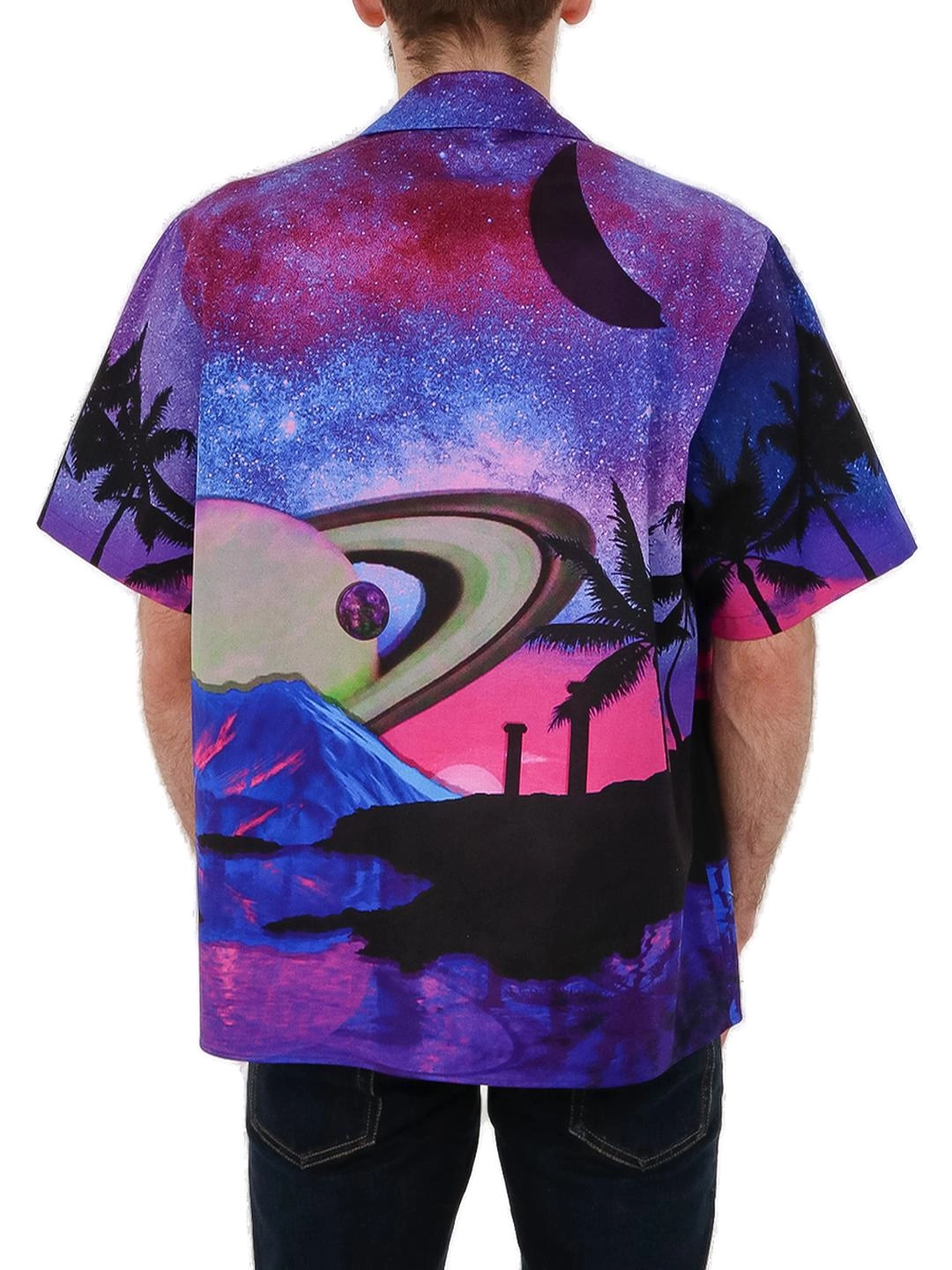 Valentino All-Over Water Sky Printed Shirt