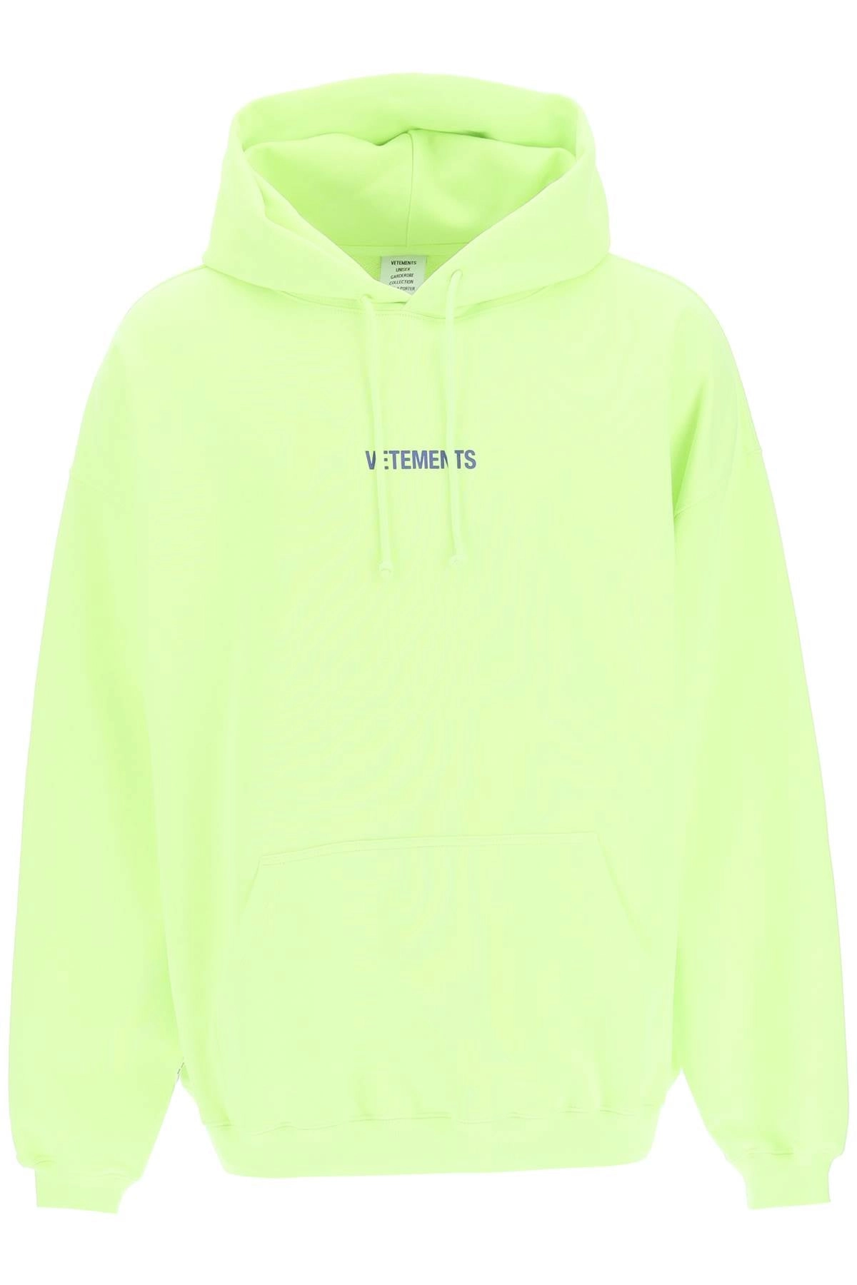 Vetements Logo Printed Drawstring Hoodie