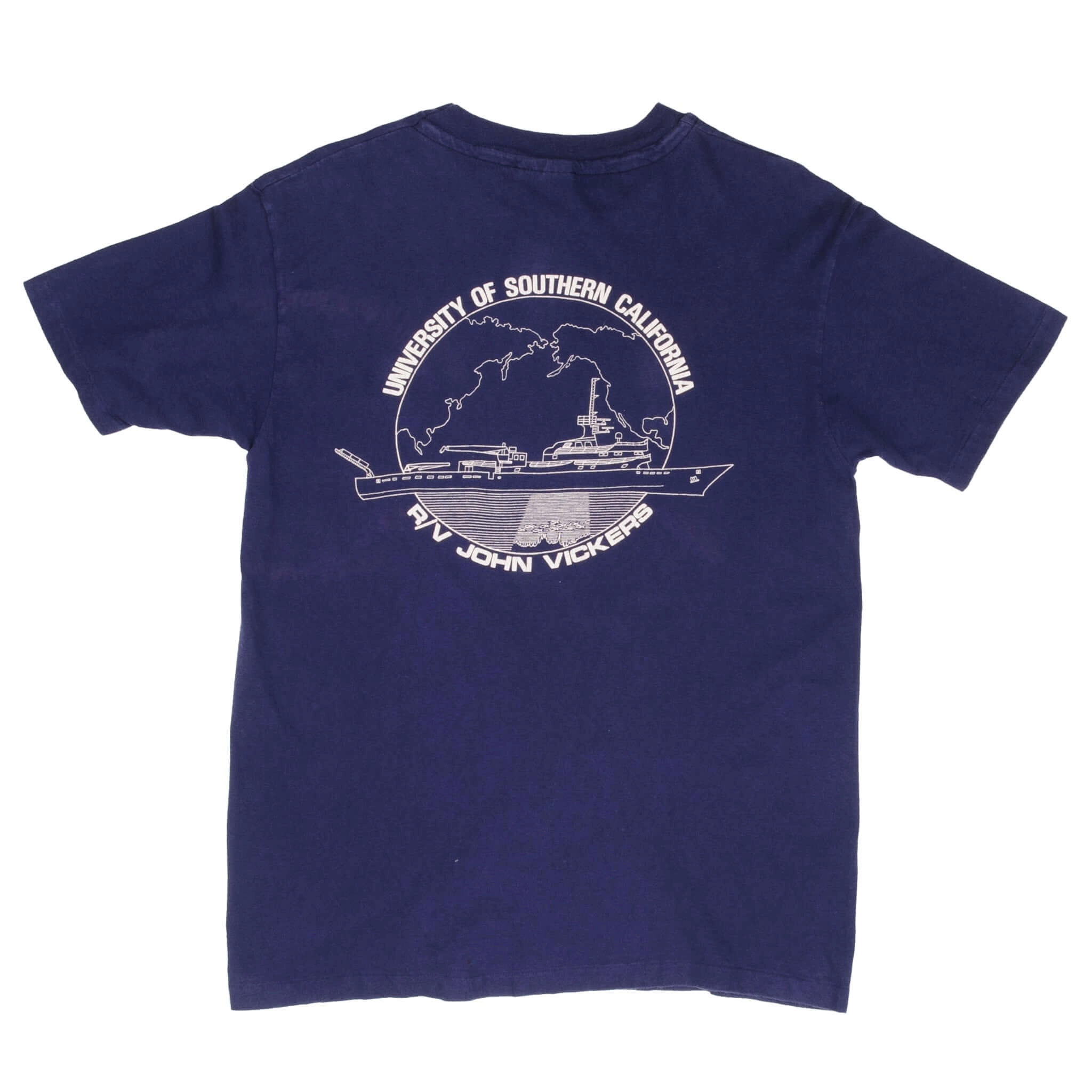 VINTAGE USC HIMS R/V JOHN VICKERS TEE SHIRT 1990S SIZE MEDIUM MADE IN USA