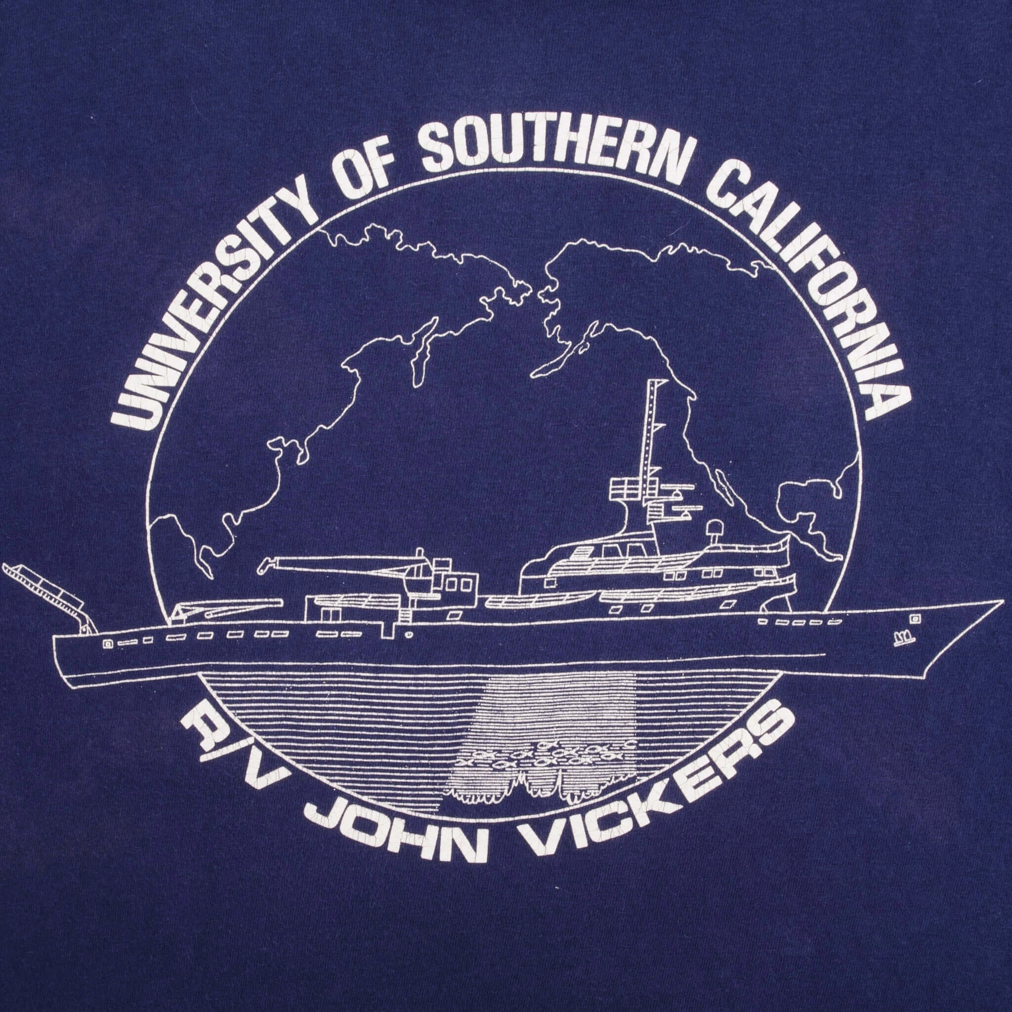 VINTAGE USC HIMS R/V JOHN VICKERS TEE SHIRT 1990S SIZE MEDIUM MADE IN USA